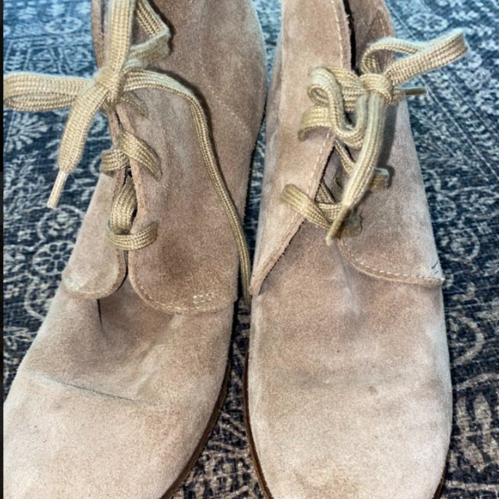 J. Crew Tan Suede Wedge Boots